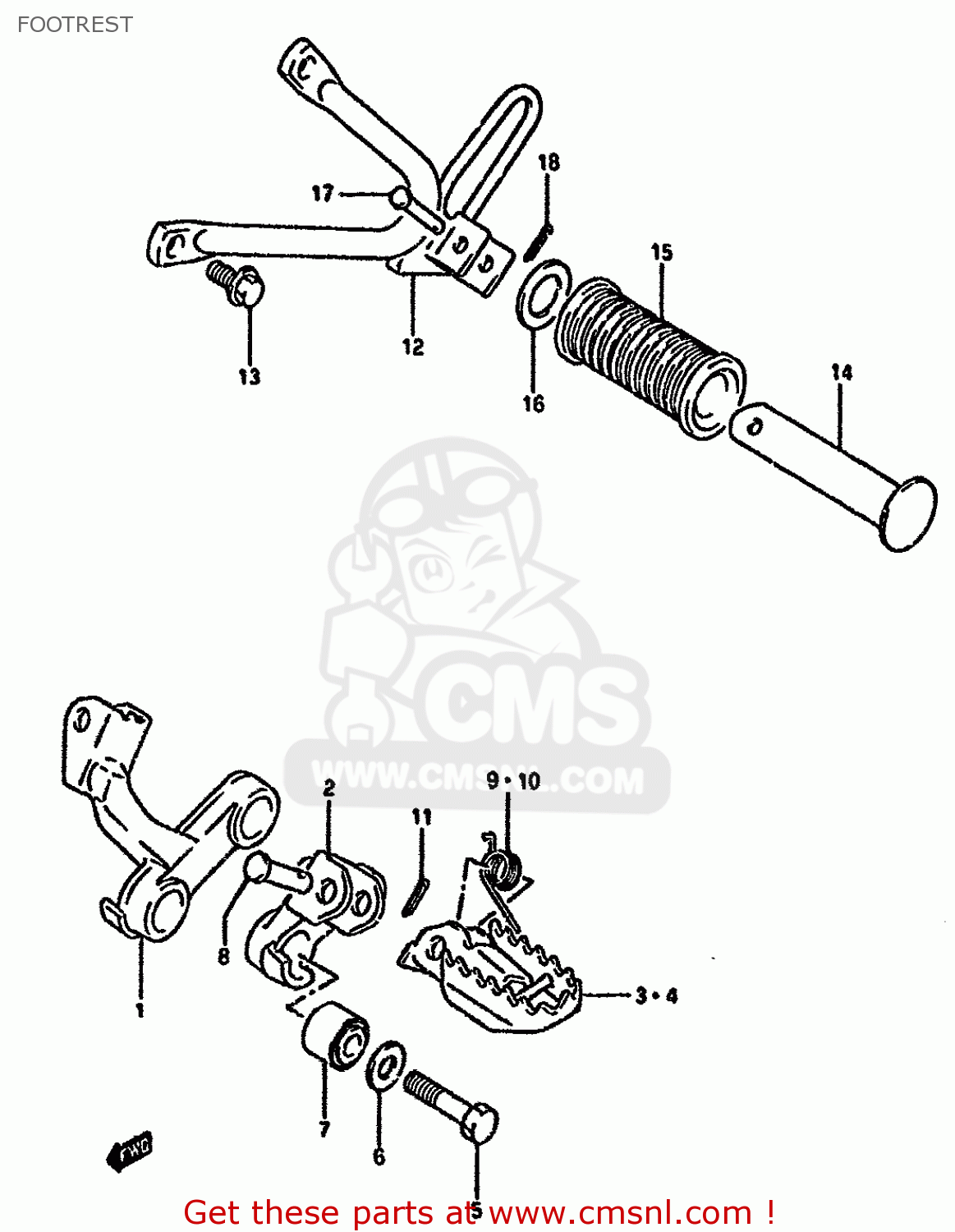 FOOTREST DR350SH 1993 (P) (E04 E18 E21 E22)