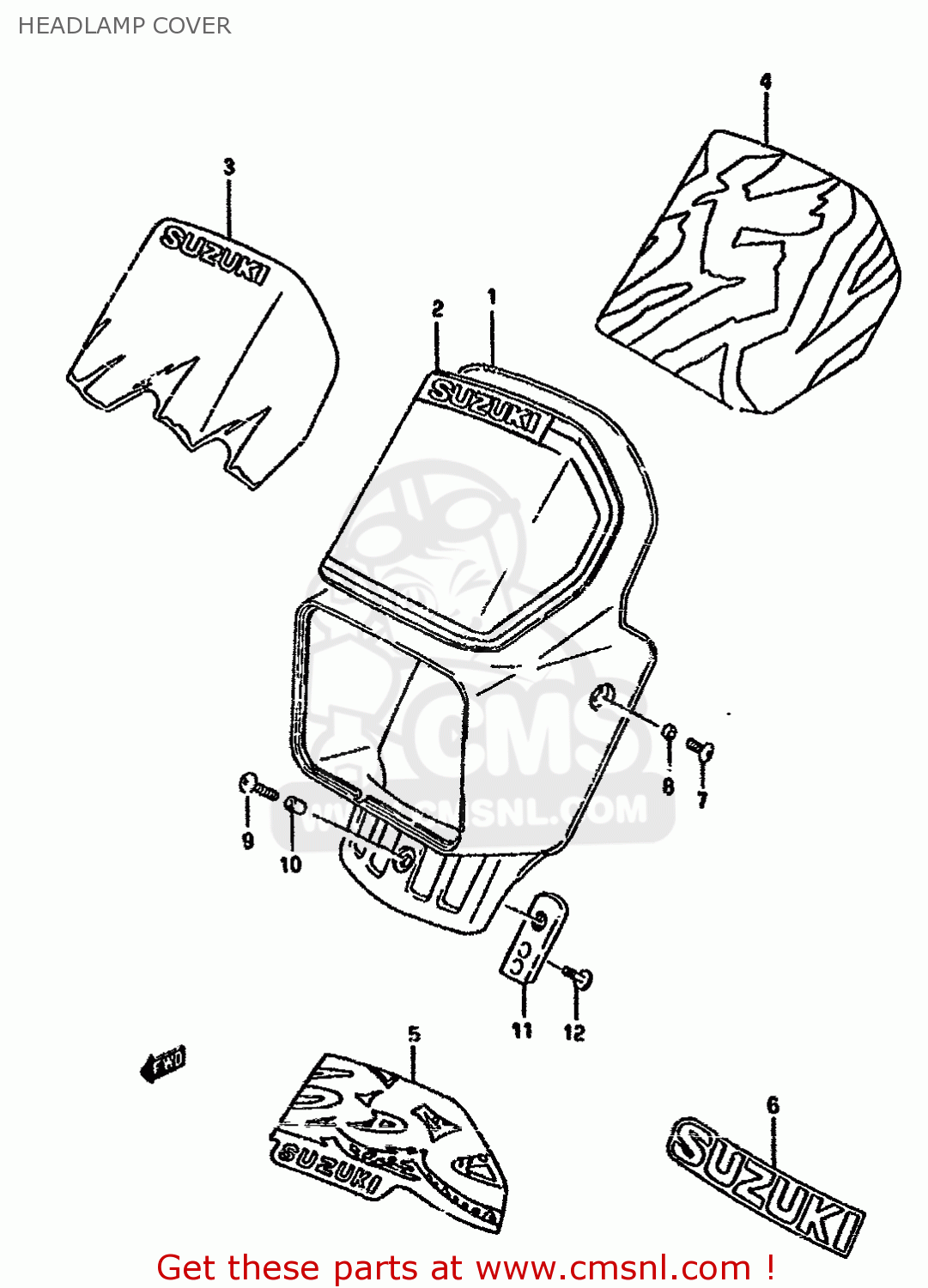 HEADLAMP COVER DR350SH 1993 (P) (E04 E18 E21 E22)