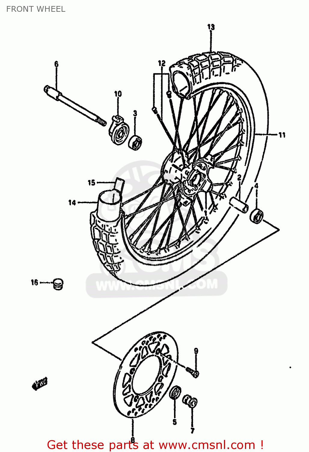 FRONT WHEEL DR350SH 1993 (P) (E04 E18 E21 E22)