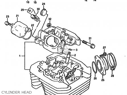 CYLINDER HEAD - DR350SH 1993 (P) (E04 E18 E21 E22)