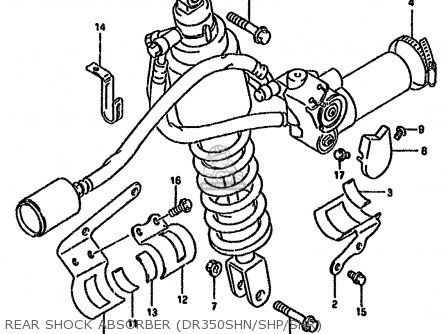 REAR SHOCK ABSORBER (DR350SHN/SHP/SHR) - DR350SH 1993 (P) (E04 E18 E21 E22)