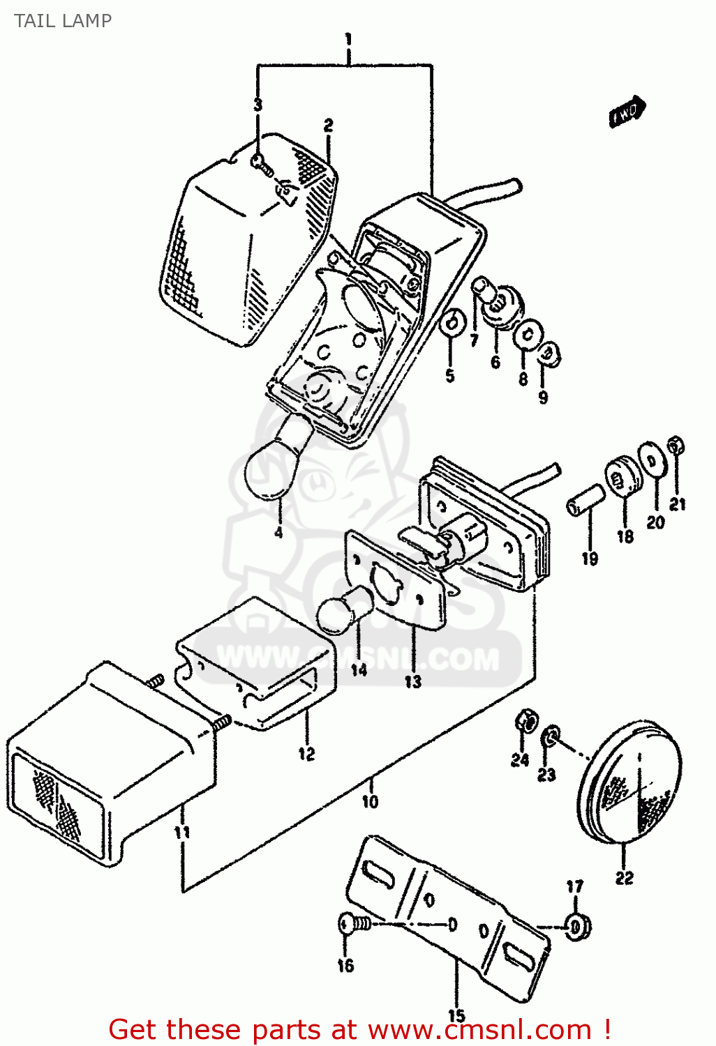 TAIL LAMP DR350SH 1994 (R) AUSTRALIA (E22)