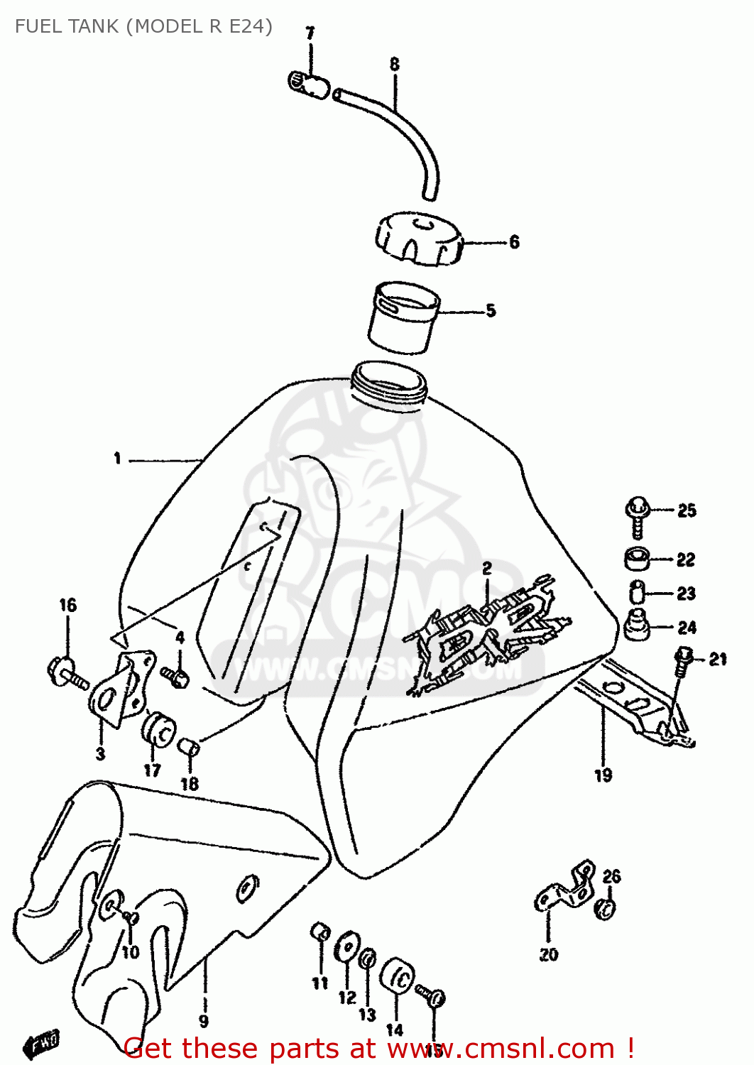 FUEL TANK (MODEL R E24) DR350SH 1994 (R) AUSTRALIA (E22)
