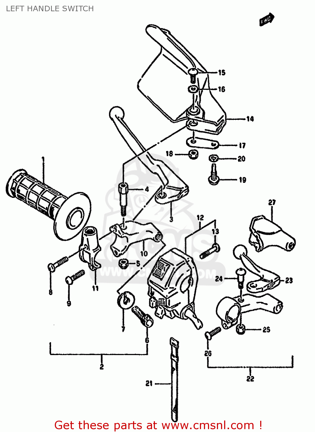 LEFT HANDLE SWITCH DR350SH 1994 (R) AUSTRALIA (E22)
