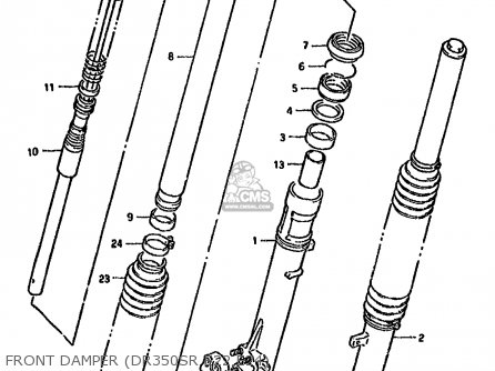 FRONT DAMPER (DR350SR E22,E24) - DR350SH 1994 (R) AUSTRALIA (E22)