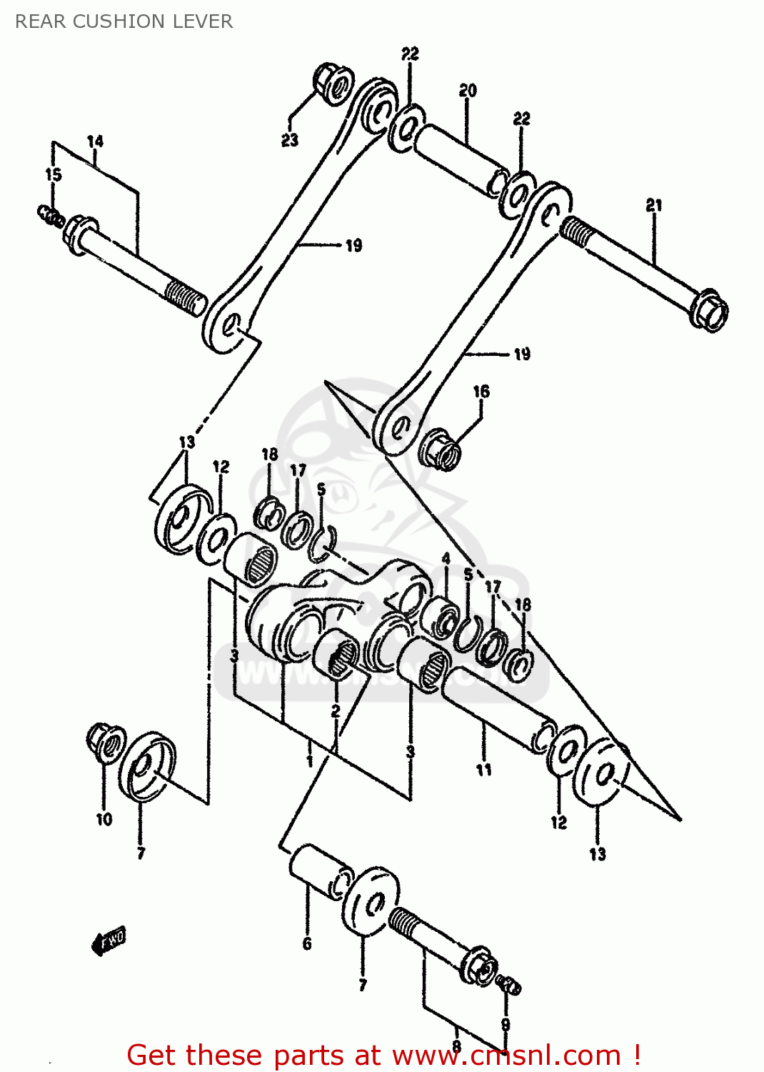 REAR CUSHION LEVER DR350SU 1993 (P) AUSTRIA ( E39)