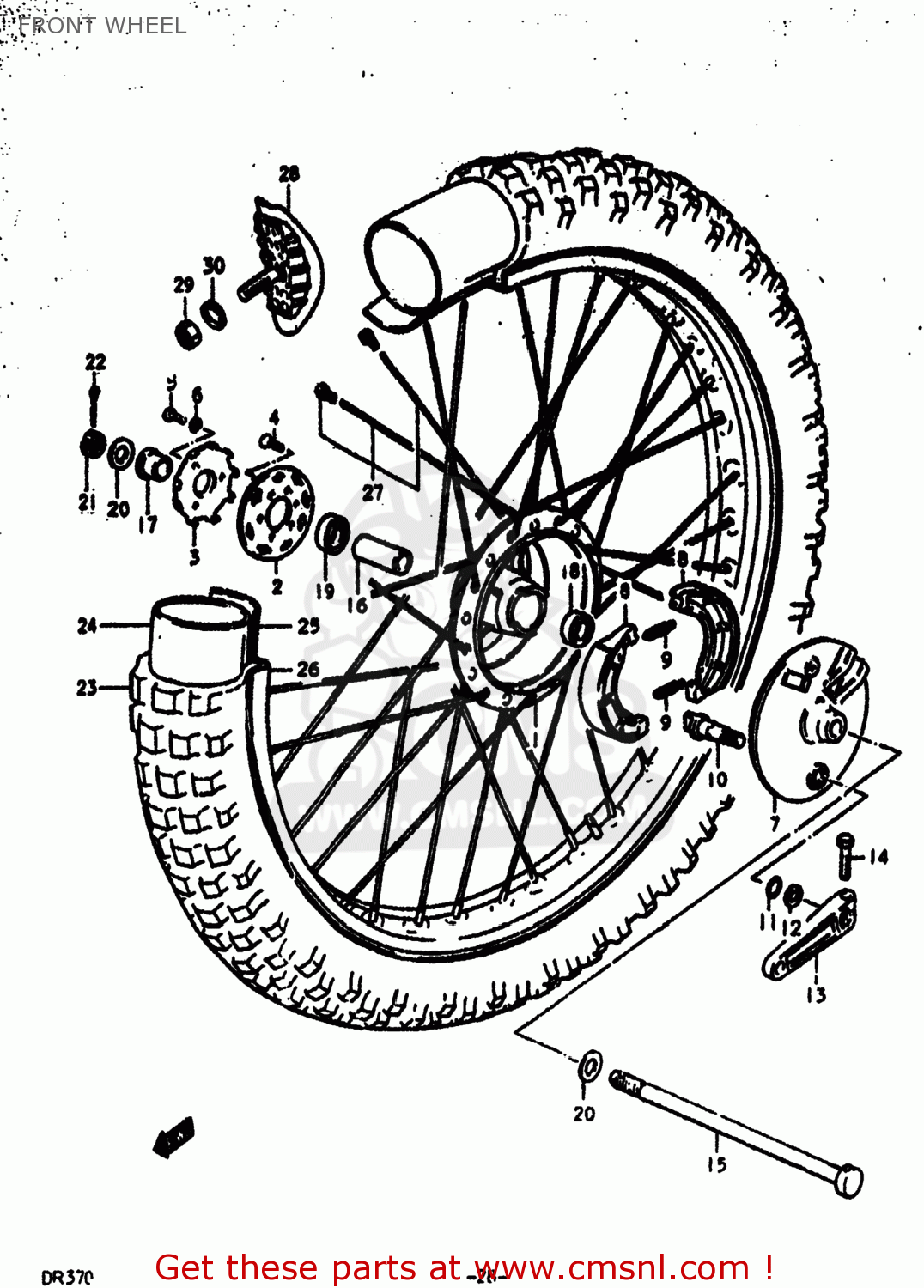 FRONT WHEEL DR370 1978 (C) USA (E03)