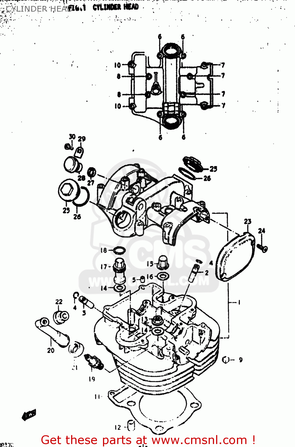 CYLINDER HEAD DR370 1979 (N) USA (E03)