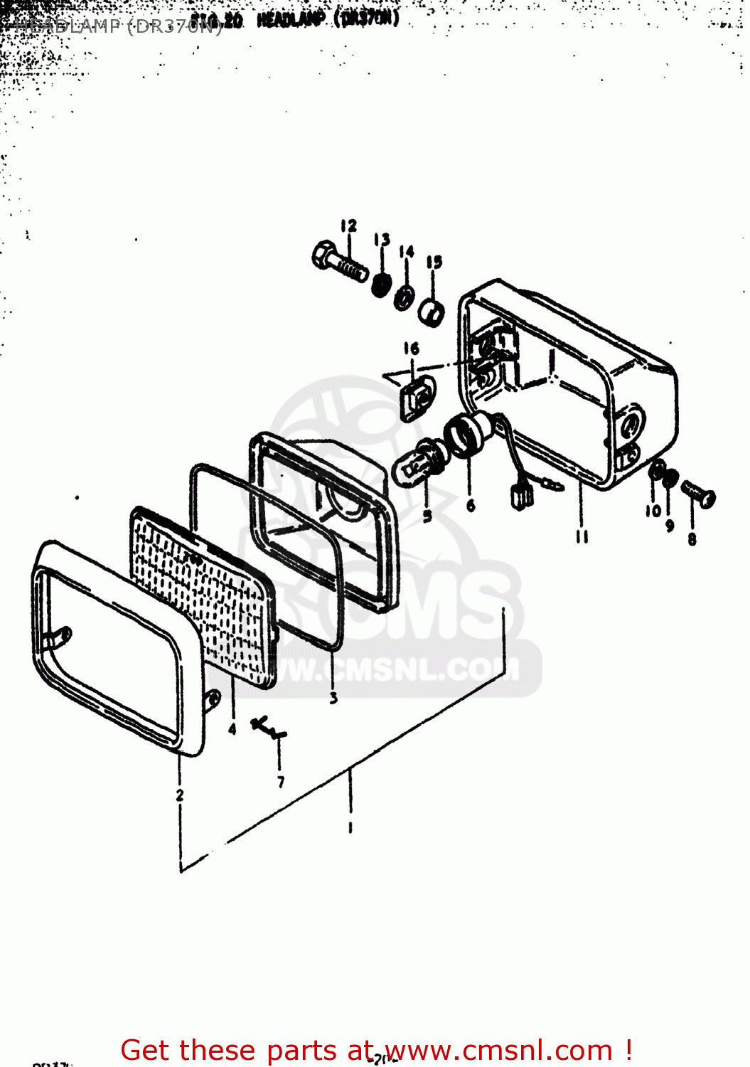 HEADLAMP (DR370N) DR370 1979 (N) USA (E03)