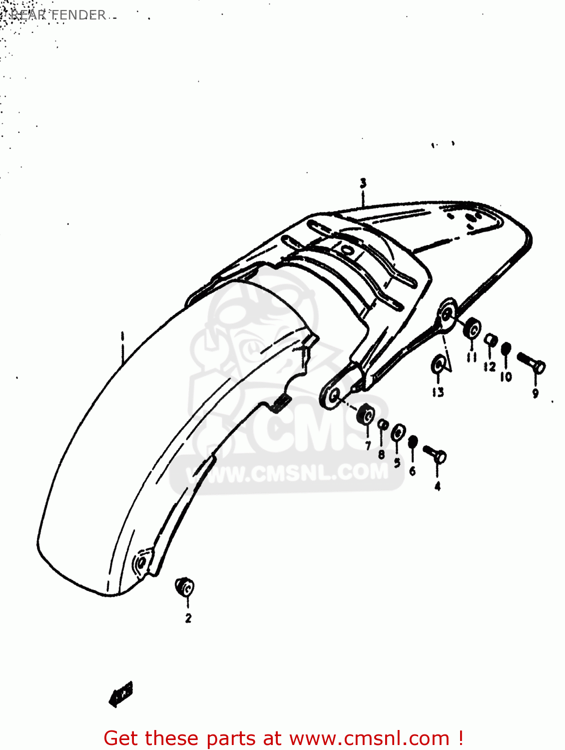 REAR FENDER DR370 1979 (N) USA (E03)