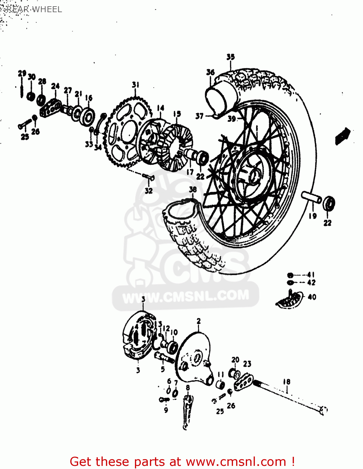 REAR WHEEL DR370 1979 (N) USA (E03)