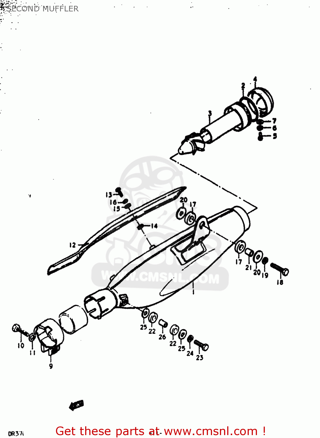 SECOND MUFFLER DR370 1979 (N) USA (E03)