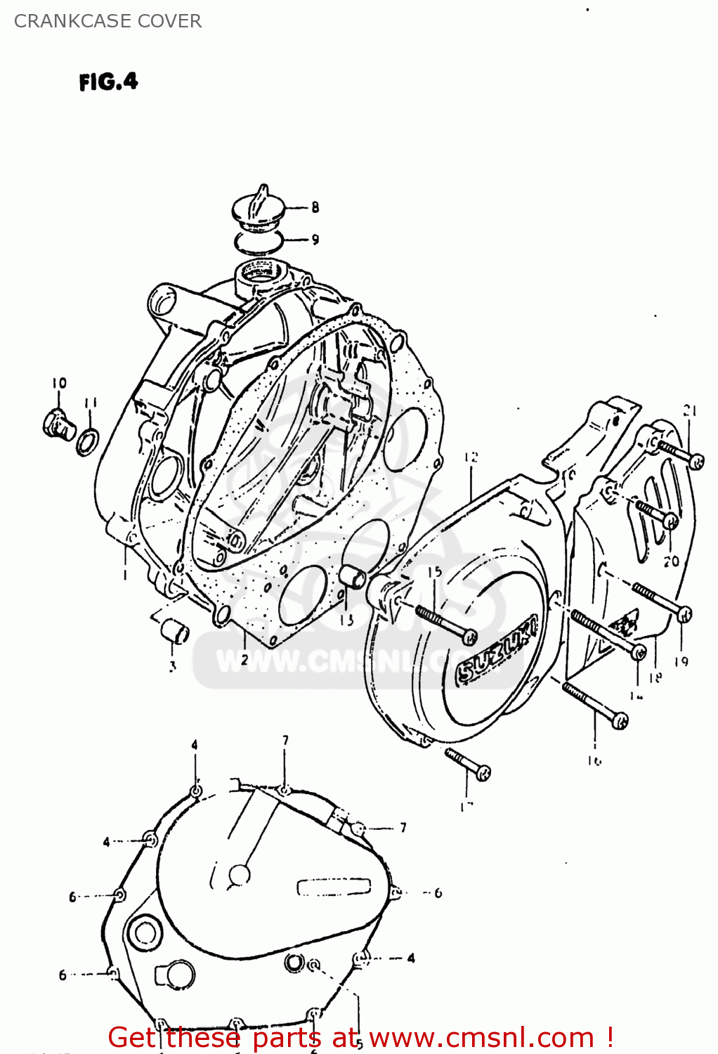 CRANKCASE COVER DR400 1980 (T) USA (E03)