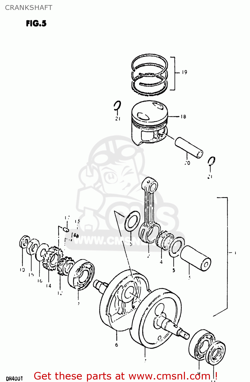 CRANKSHAFT DR400 1980 (T) USA (E03)