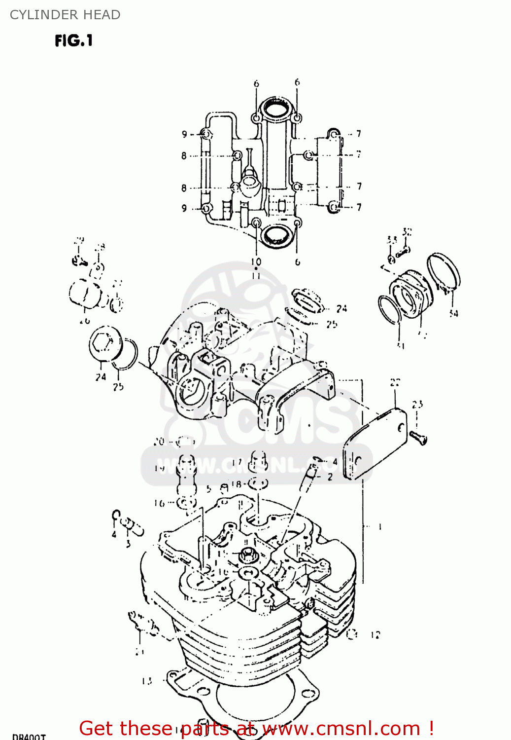 CYLINDER HEAD DR400 1980 (T) USA (E03)