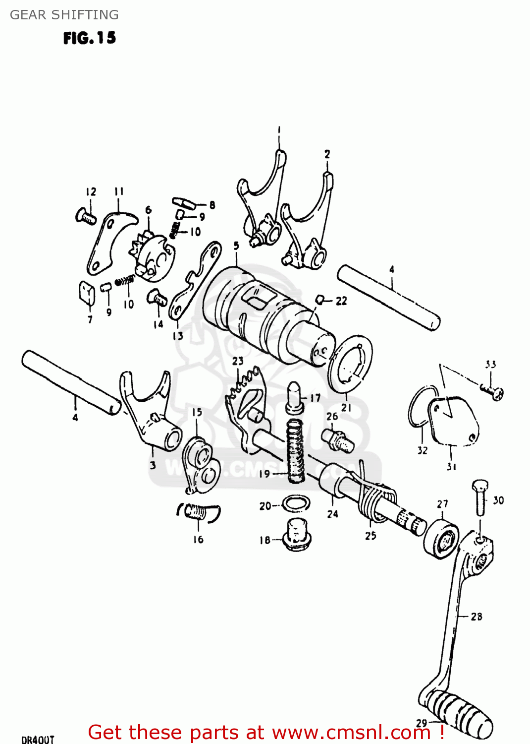 GEAR SHIFTING DR400 1980 (T) USA (E03)