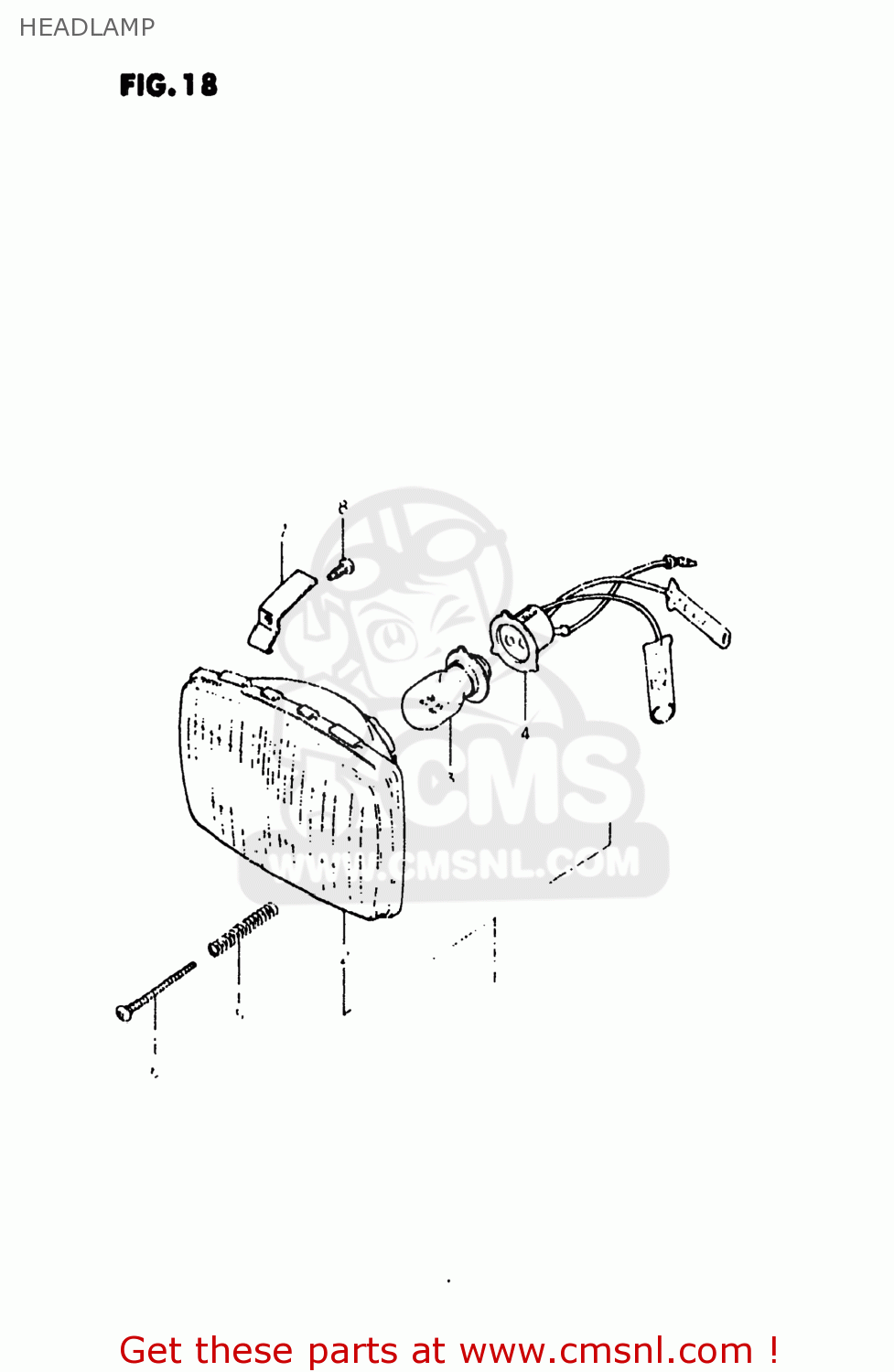 HEADLAMP DR400 1980 (T) USA (E03)