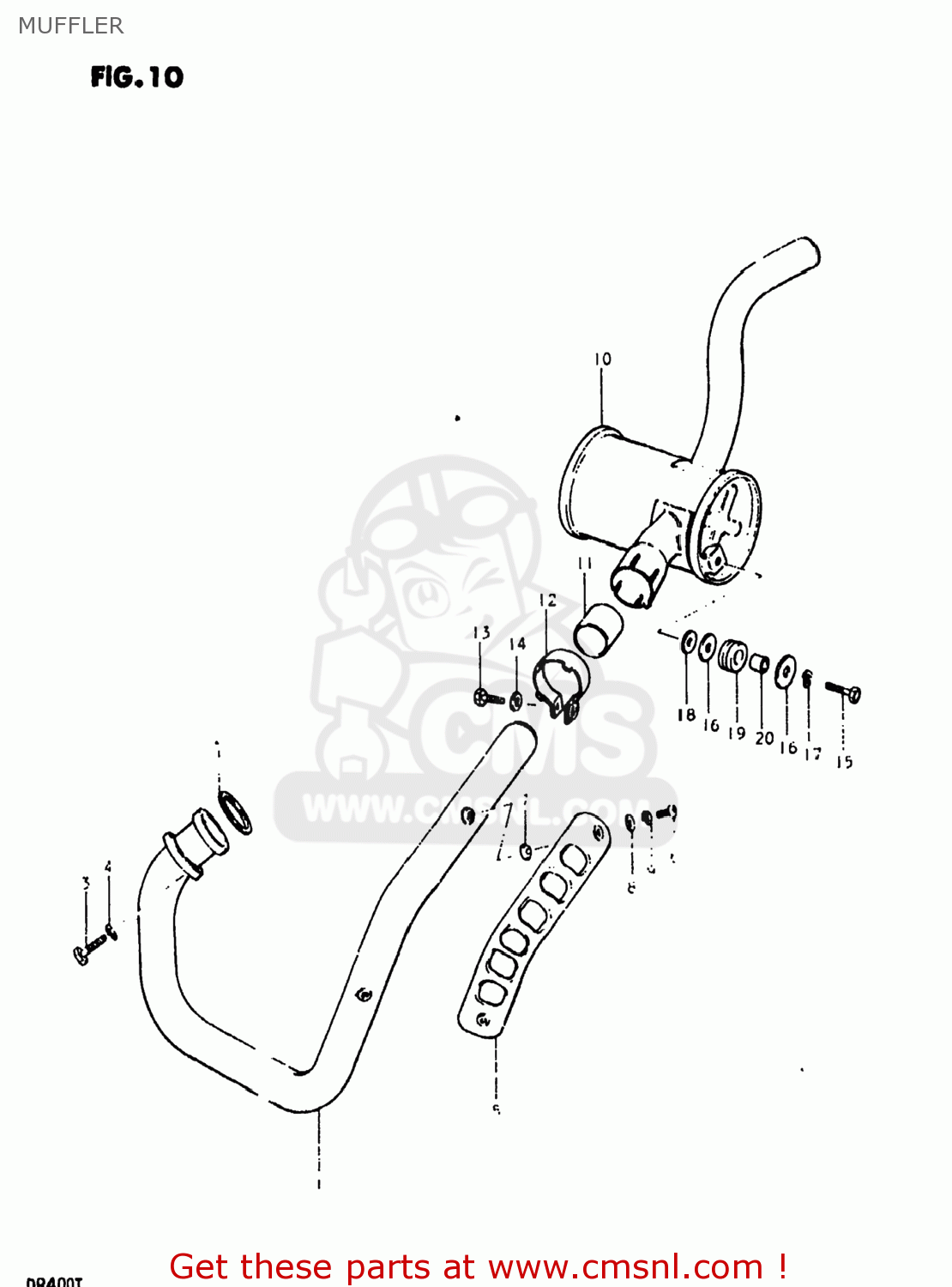 MUFFLER DR400 1980 (T) USA (E03)