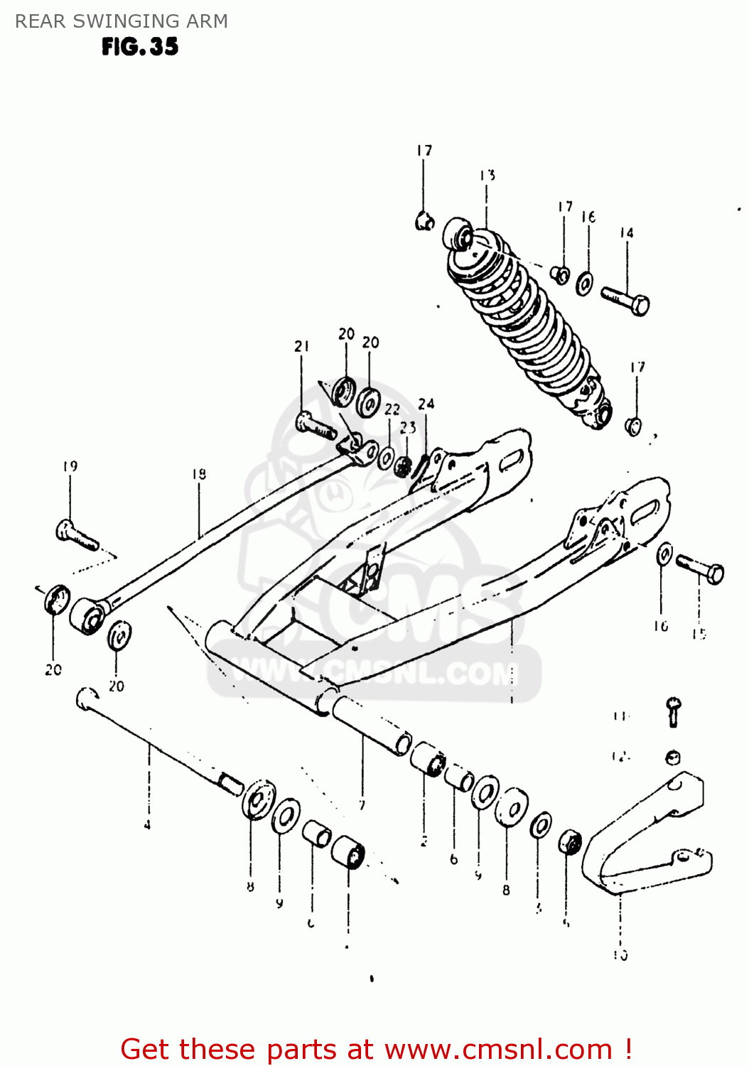 REAR SWINGING ARM DR400 1980 (T) USA (E03)