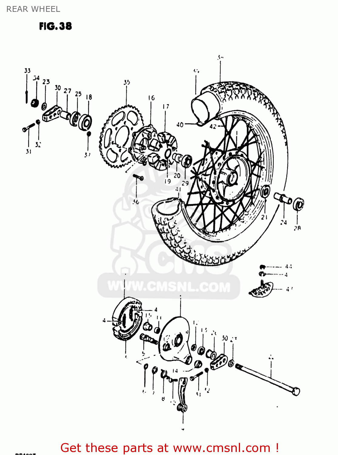 REAR WHEEL DR400 1980 (T) USA (E03)