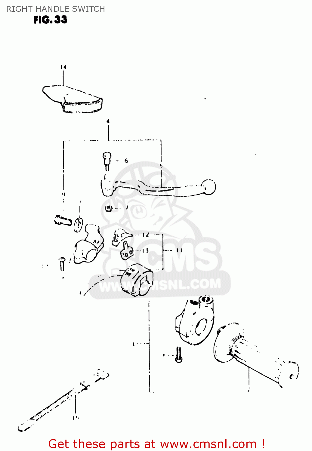 RIGHT HANDLE SWITCH DR400 1980 (T) USA (E03)
