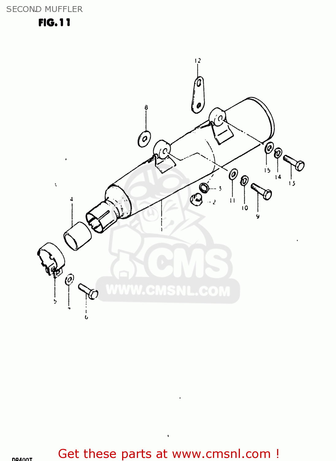 SECOND MUFFLER DR400 1980 (T) USA (E03)