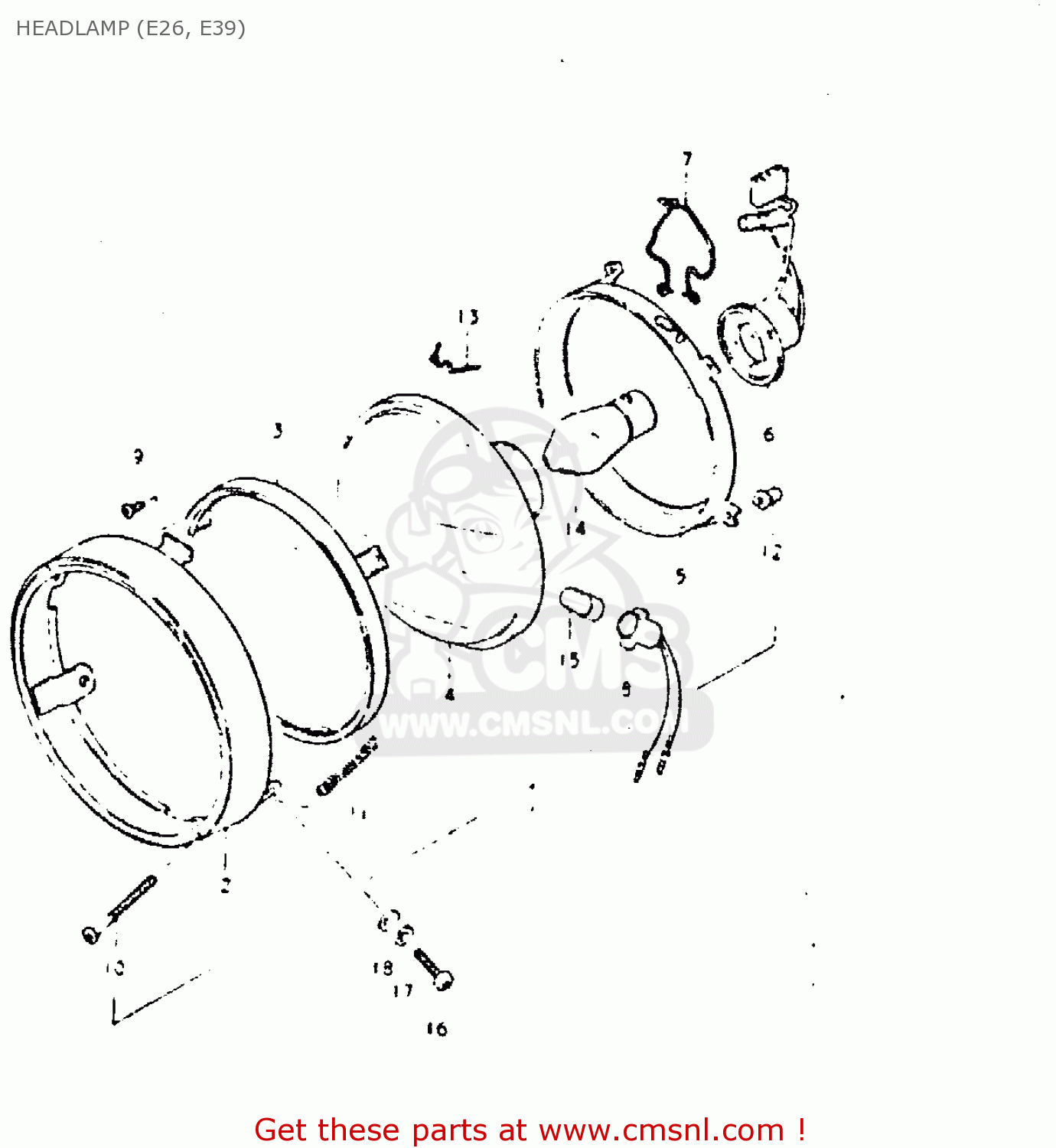 HEADLAMP (E26, E39) DR400S 1980 (T)