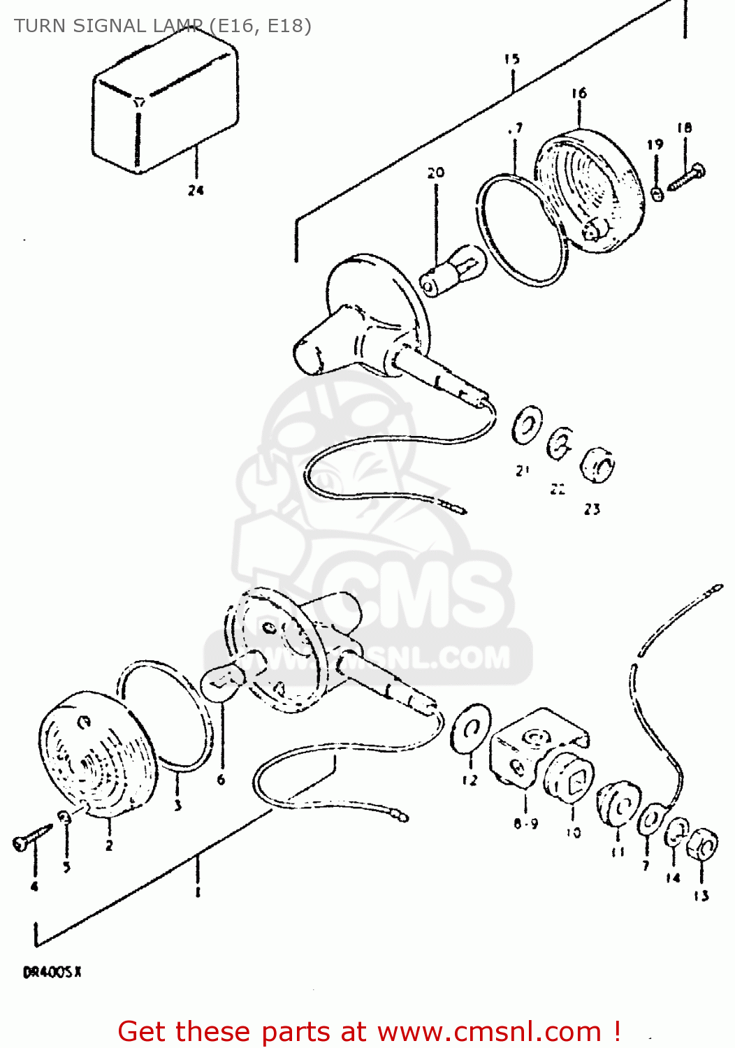 TURN SIGNAL LAMP (E16, E18) DR400S 1980 (T)