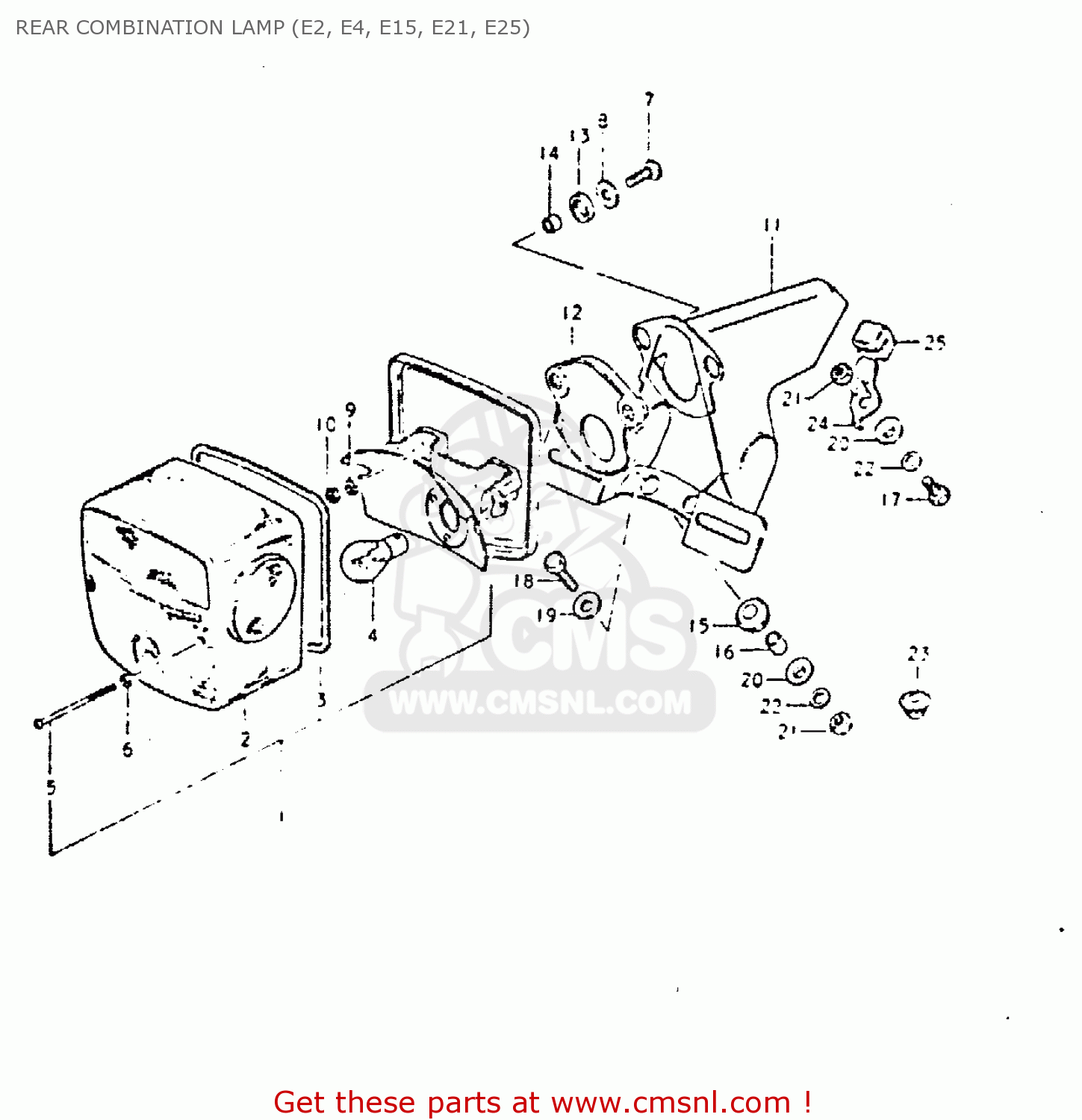 REAR COMBINATION LAMP (E2, E4, E15, E21, E25) DR400S 1980 (T)