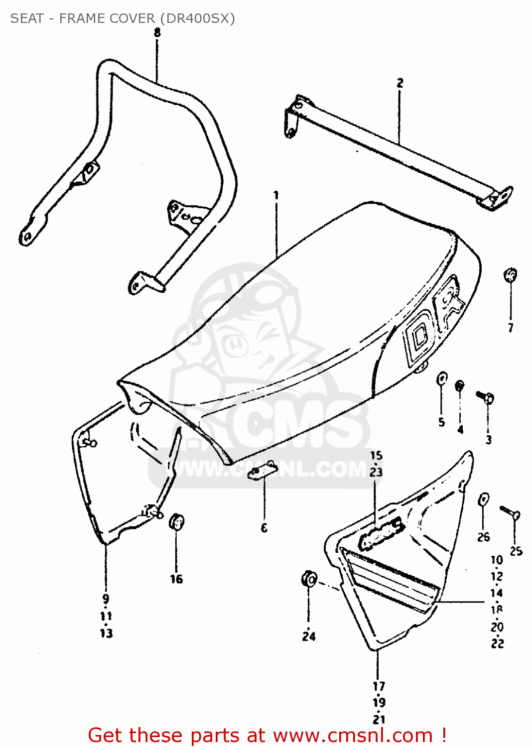 SEAT - FRAME COVER (DR400SX) DR400S 1980 (T)
