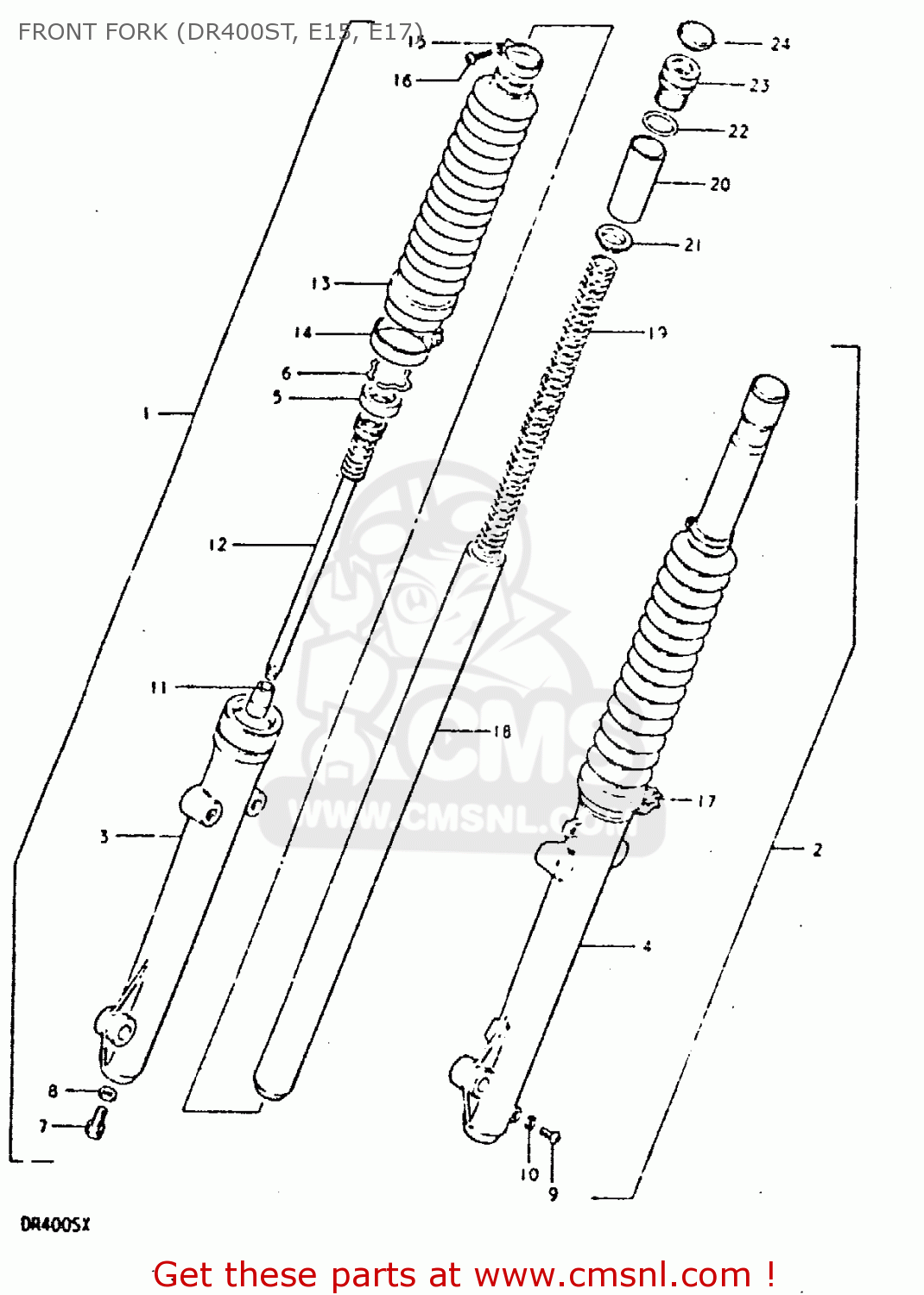 FRONT FORK (DR400ST, E15, E17) DR400S 1980 (T)