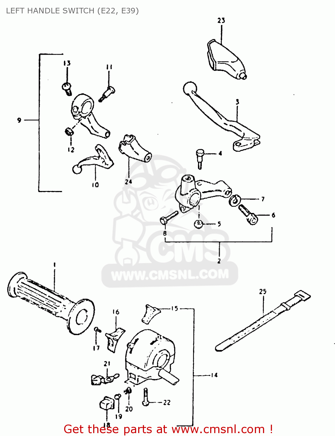 LEFT HANDLE SWITCH (E22, E39) DR400S 1980 (T)