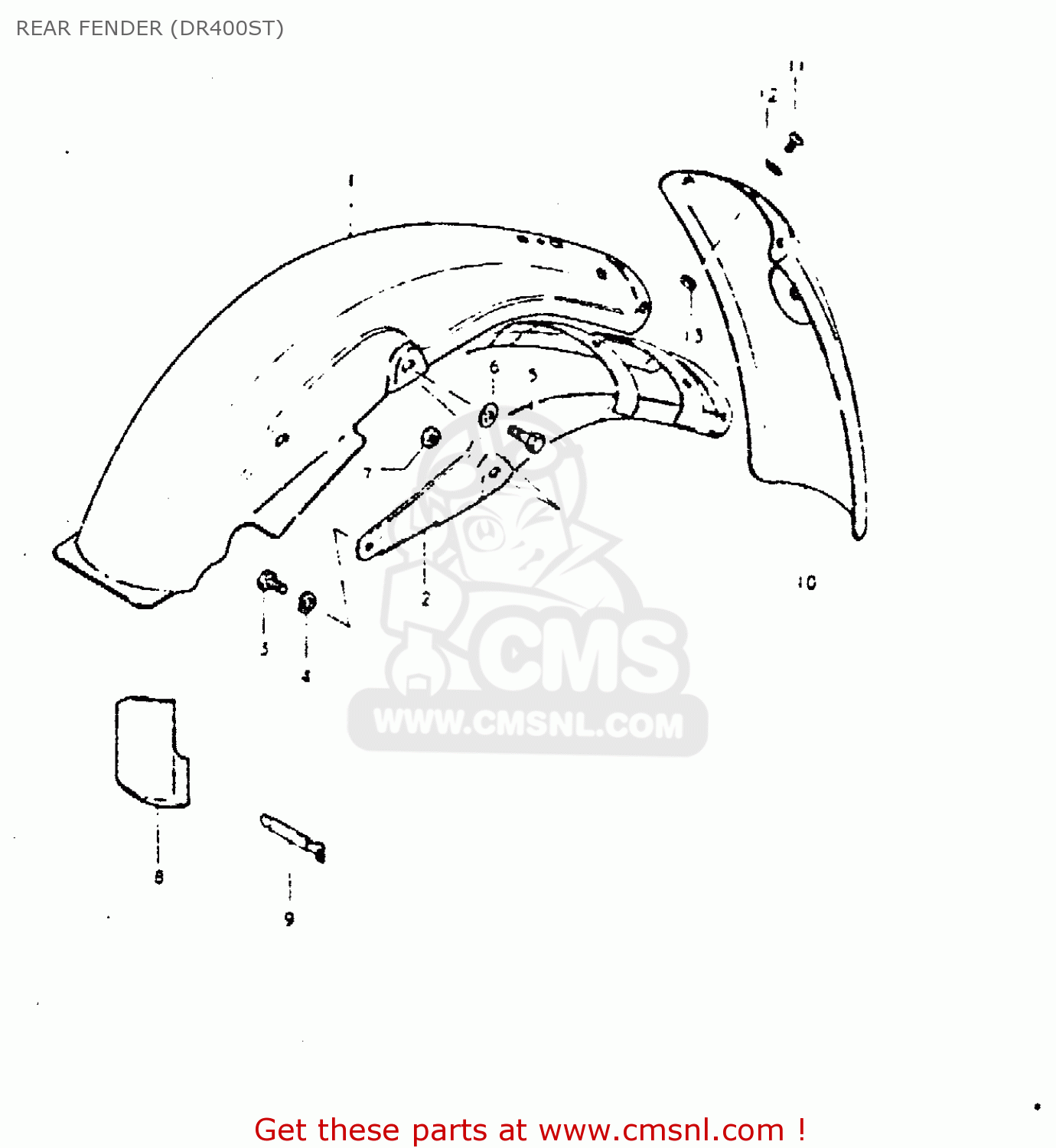 REAR FENDER (DR400ST) DR400S 1980 (T)