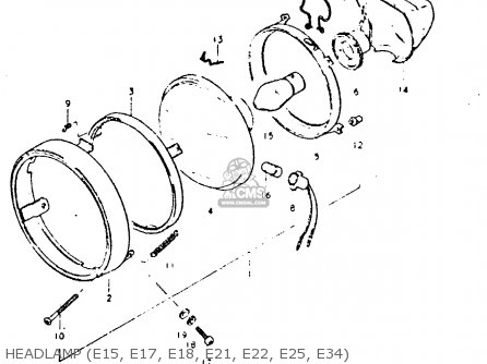 HEADLAMP (E15, E17, E18, E21, E22, E25, E34) - DR400S 1980 (T)