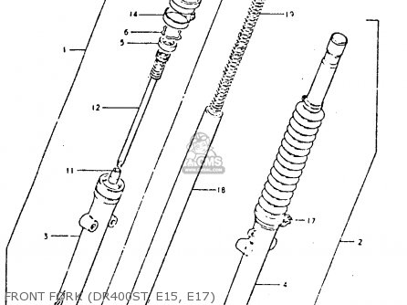 FRONT FORK (DR400ST, E15, E17) - DR400S 1980 (T)