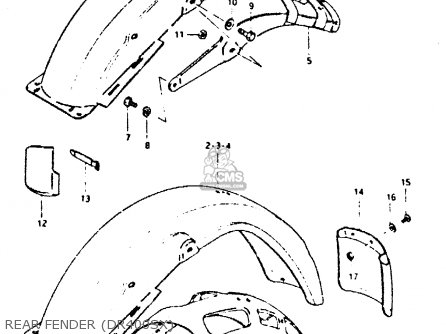 REAR FENDER (DR400SX) - DR400S 1980 (T)