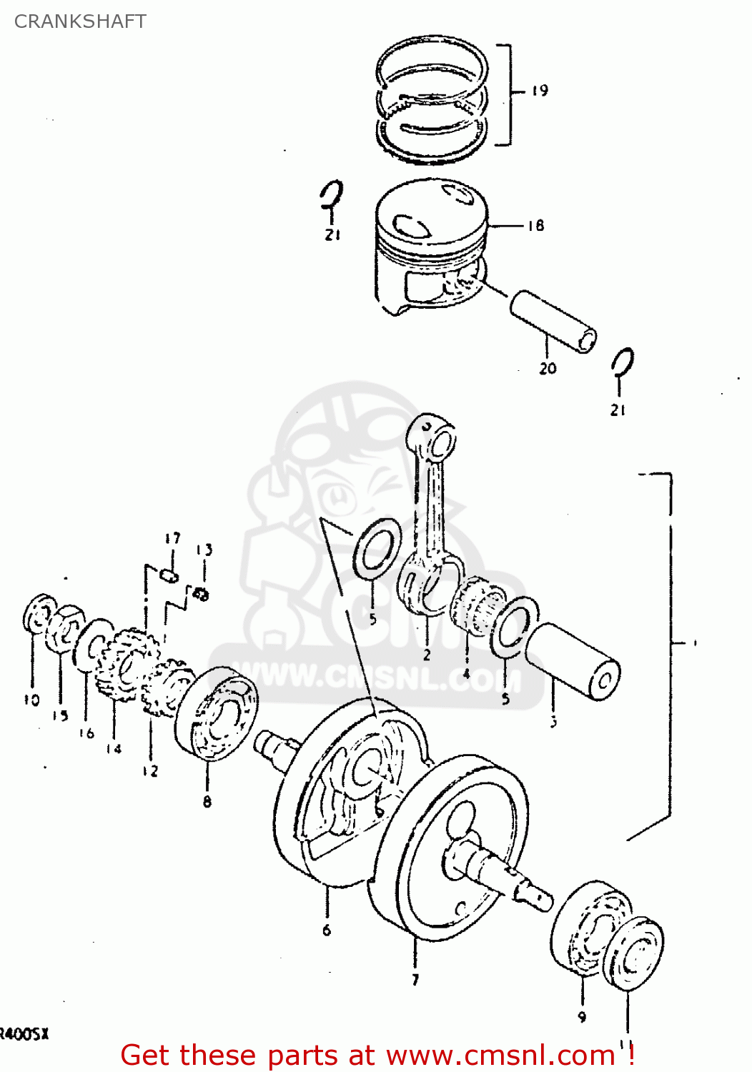 Suzuki DR400S 1981 (X) CRANKSHAFT - buy original CRANKSHAFT spares online