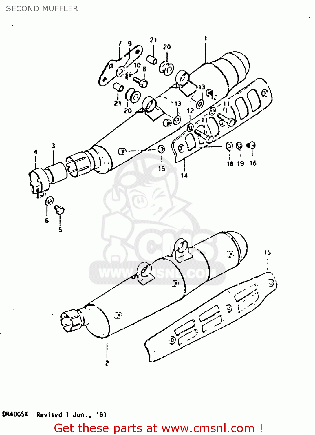 SECOND MUFFLER DR400S 1981 (X)