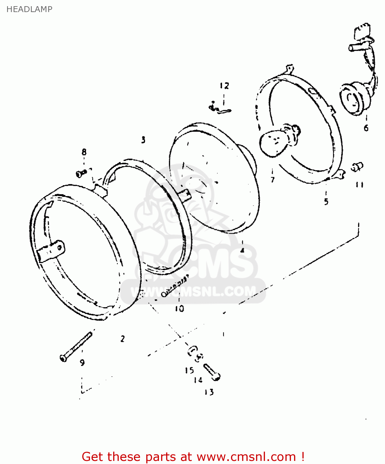 HEADLAMP DR400S 1981 (X)