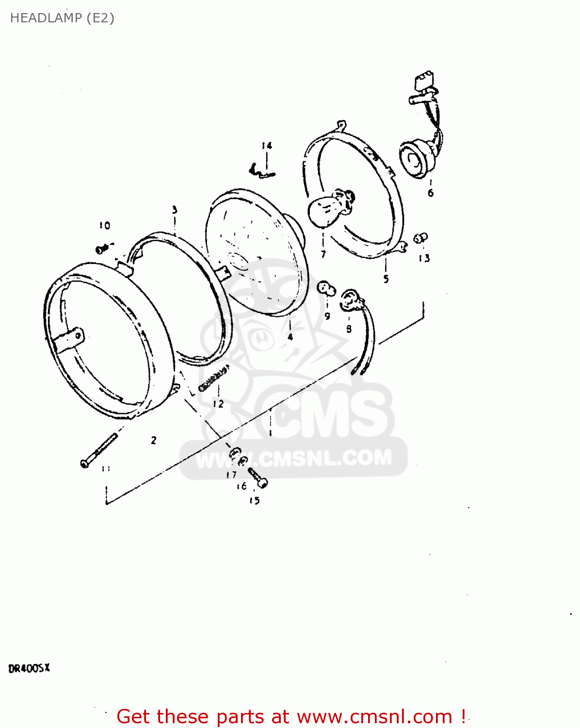 HEADLAMP (E2) DR400S 1981 (X)