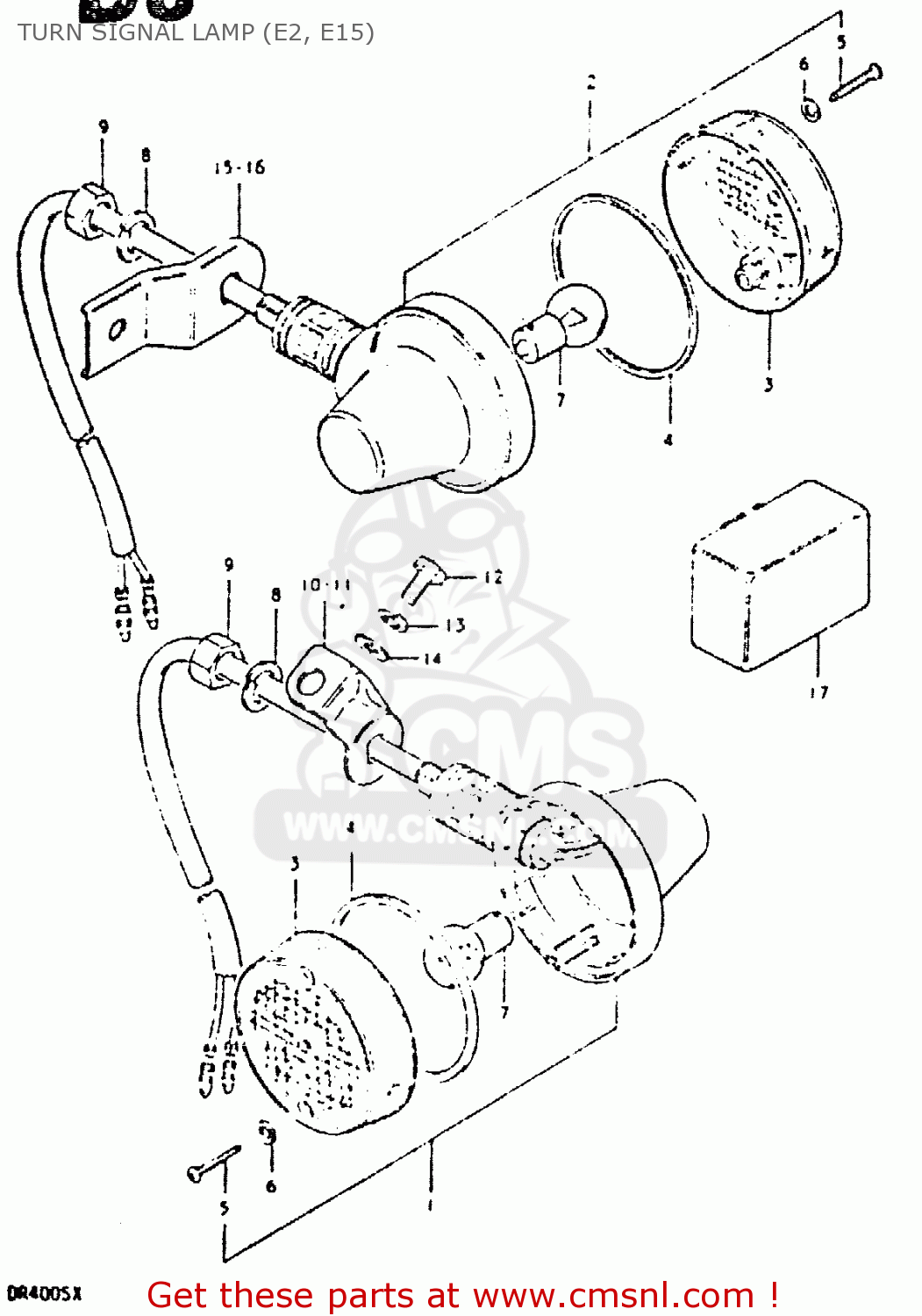 TURN SIGNAL LAMP (E2, E15) DR400S 1981 (X)