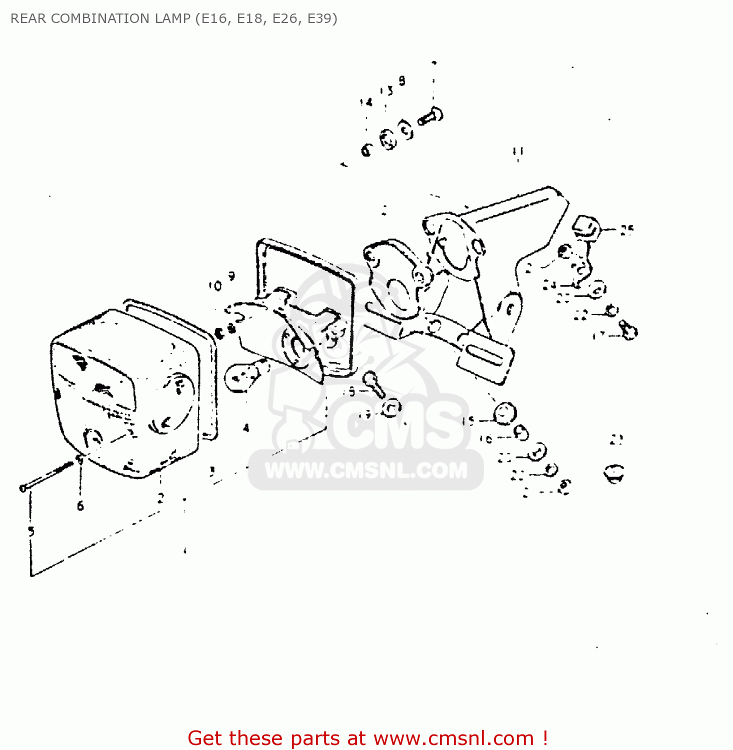 REAR COMBINATION LAMP (E16, E18, E26, E39) DR400S 1981 (X)