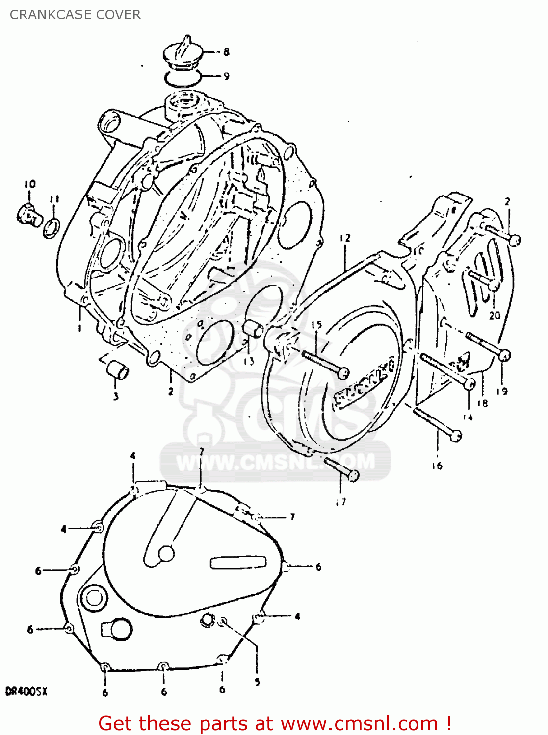 CRANKCASE COVER DR400S 1981 (X)