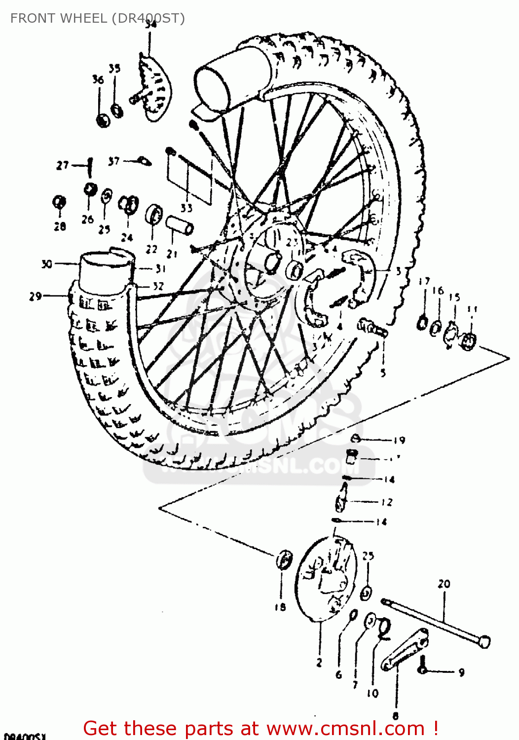 FRONT WHEEL (DR400ST) DR400S 1981 (X)