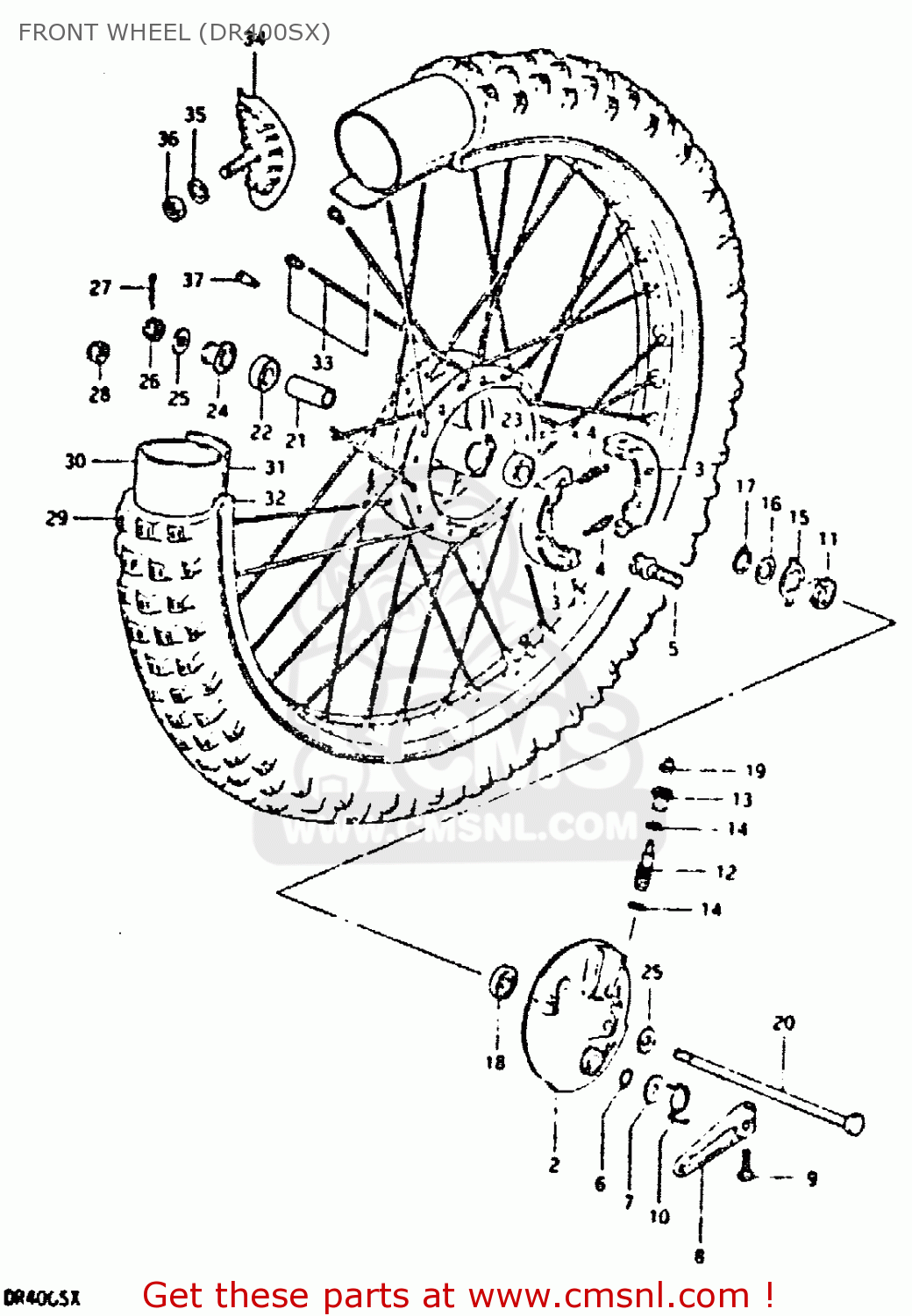 FRONT WHEEL (DR400SX) DR400S 1981 (X)