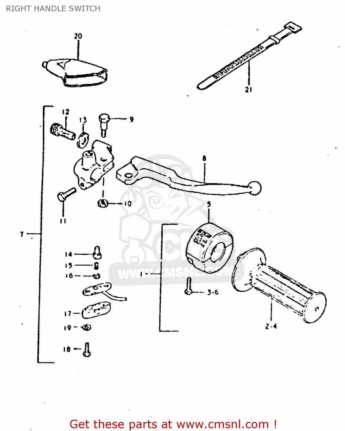 RIGHT HANDLE SWITCH DR400S 1981 (X)