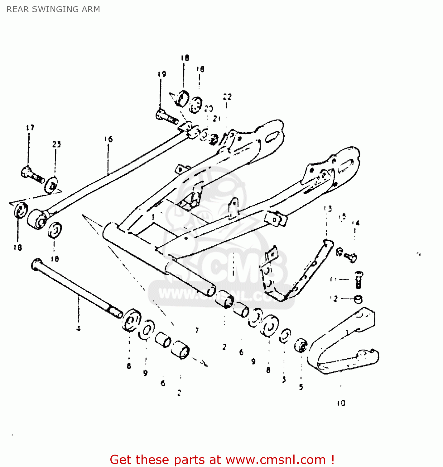 REAR SWINGING ARM DR400S 1981 (X)