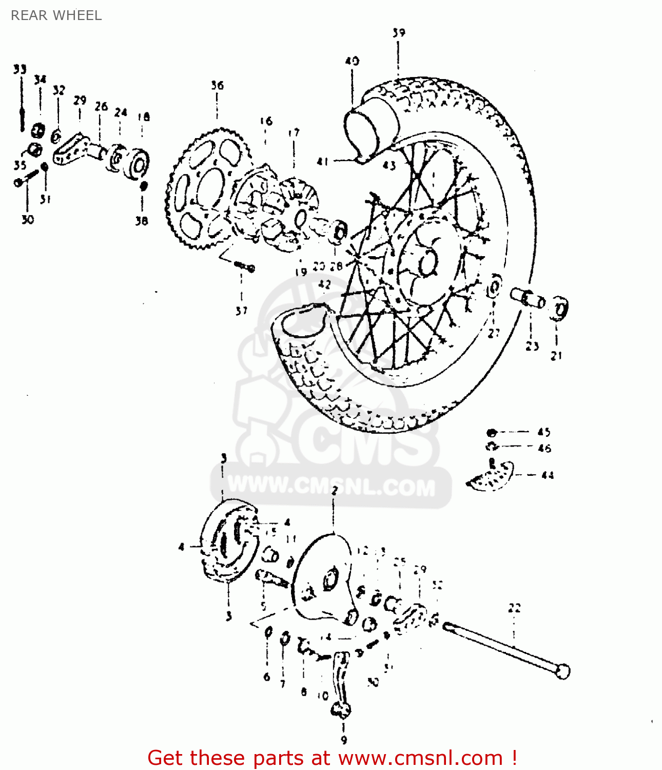 REAR WHEEL DR400S 1981 (X)