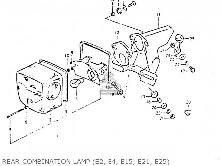 REAR COMBINATION LAMP (E2, E4, E15, E21, E25) - DR400S 1981 (X)