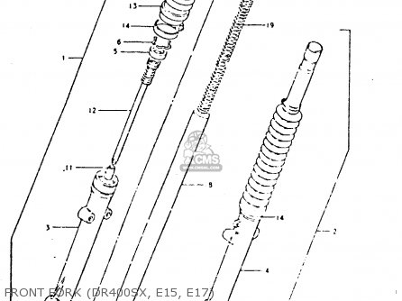 FRONT FORK (DR400SX, E15, E17) - DR400S 1981 (X)